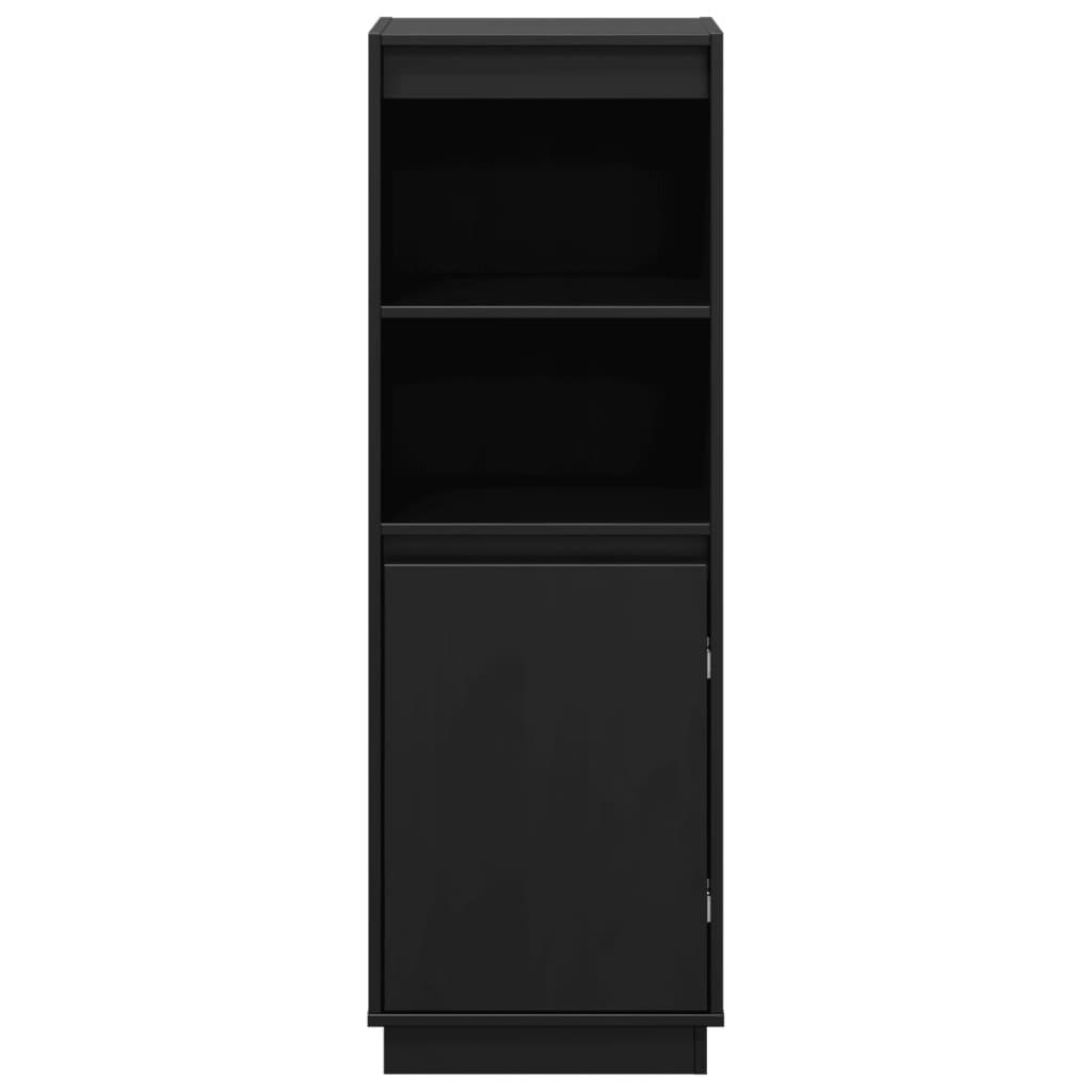 Highboard Black 37x34x110 cm Solid Wood Pine