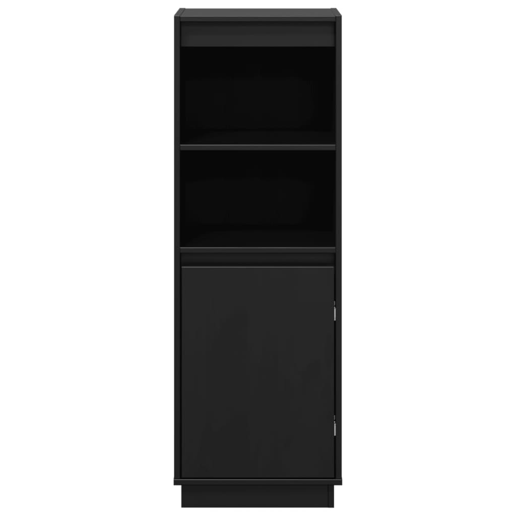 Highboard Black 37x34x110 cm Solid Wood Pine