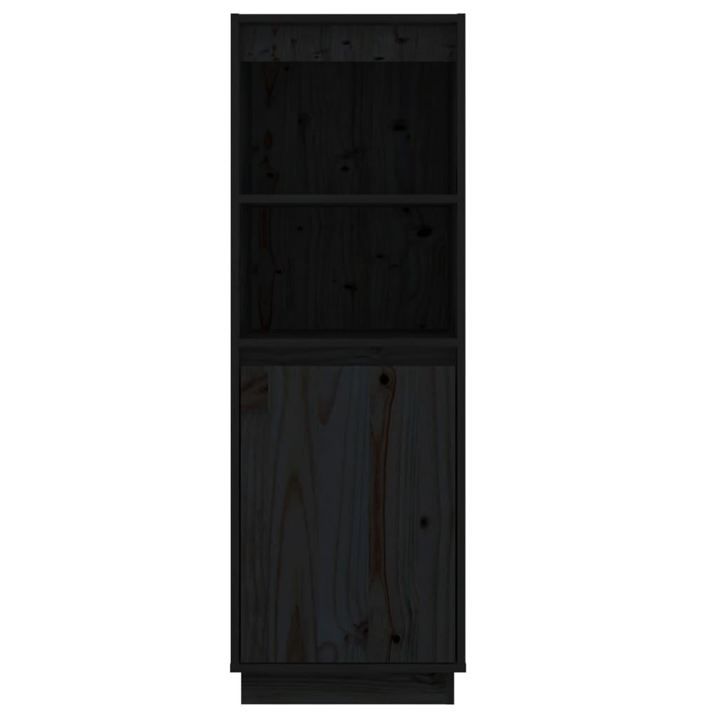 Highboard Black 37x34x110 cm Solid Wood Pine