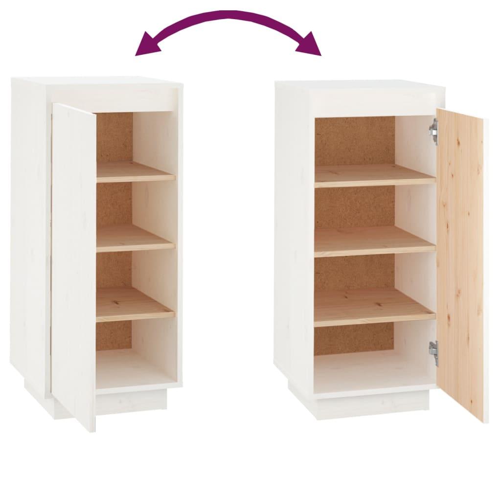 Shoe Cabinet White 35x35x80 cm Solid Wood Pine