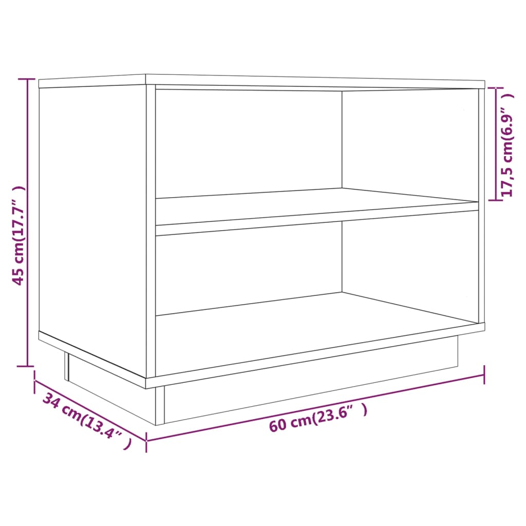 Shoe Cabinet White 60x34x45 cm Solid Wood Pine