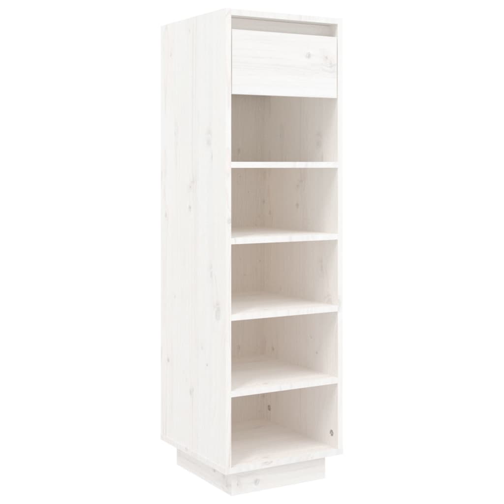 Shoe Cabinet White 30x34x105 cm Solid Wood Pine