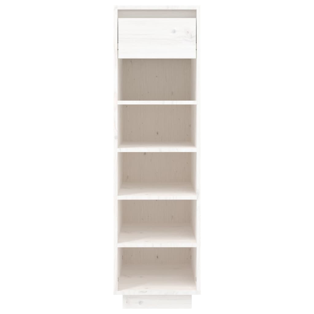 Shoe Cabinet White 30x34x105 cm Solid Wood Pine