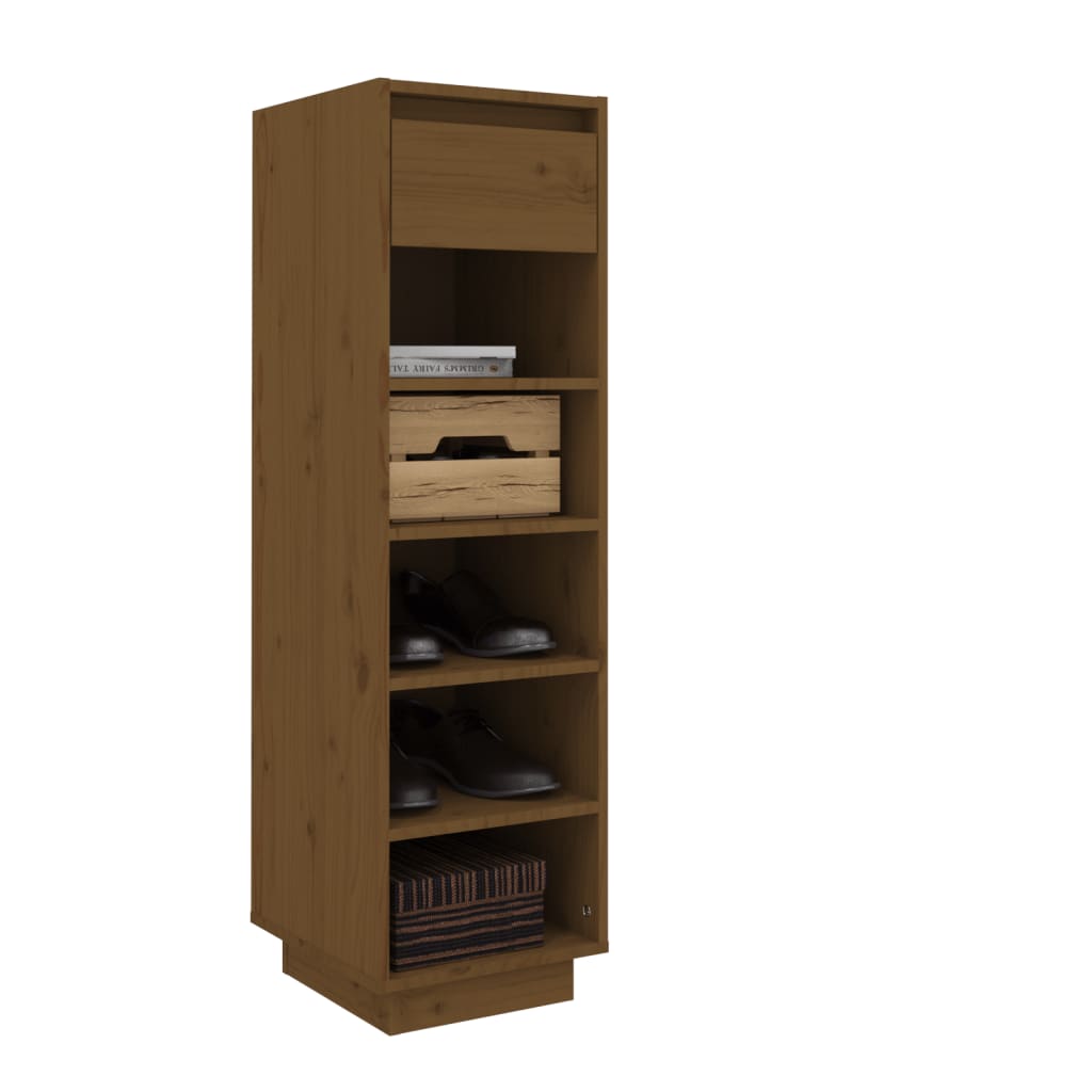 Shoe Cabinet Honey Brown 30x34x105 cm Solid Wood Pine