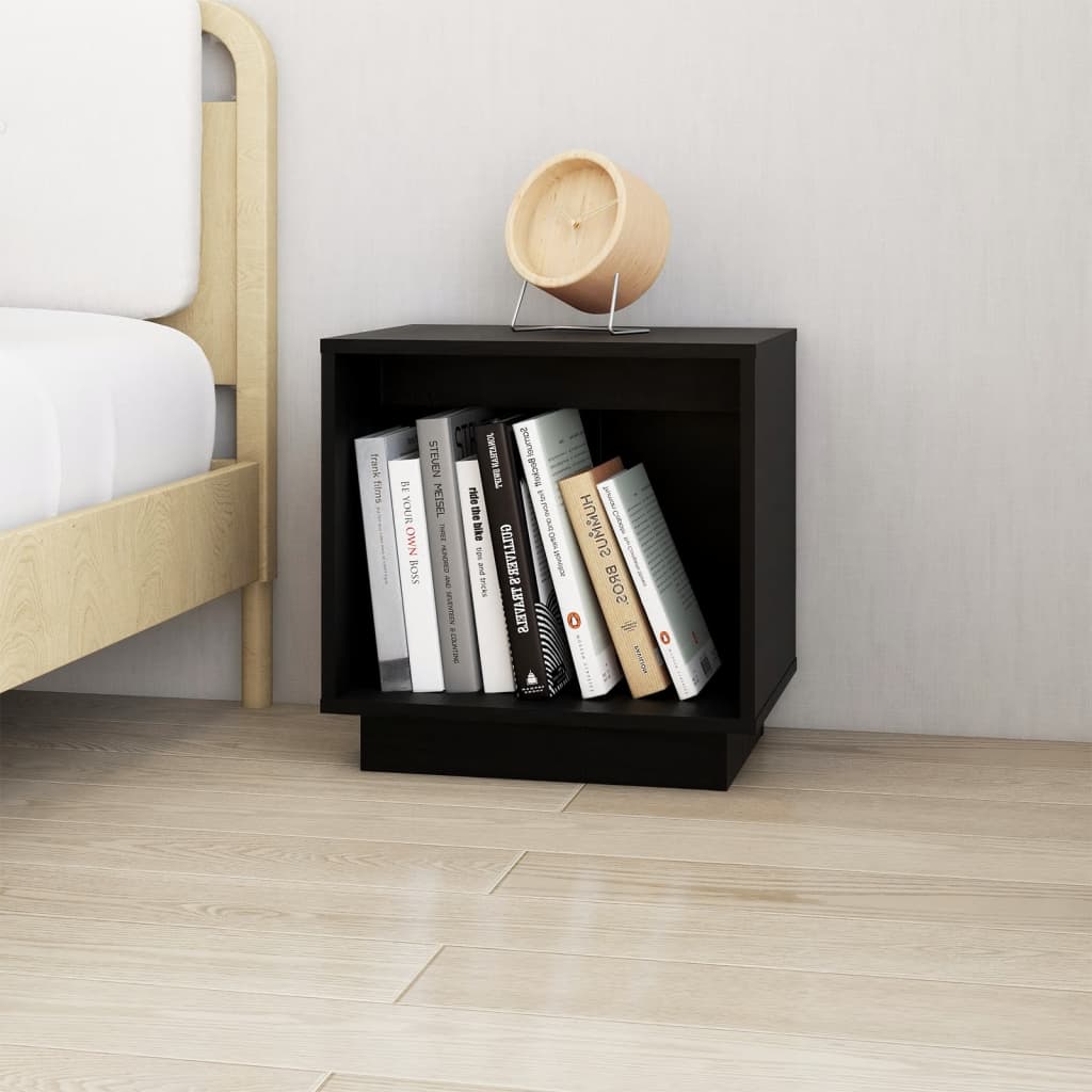 Bedside Cabinets 2 pcs Black 40x30x40 cm Solid Wood Pine