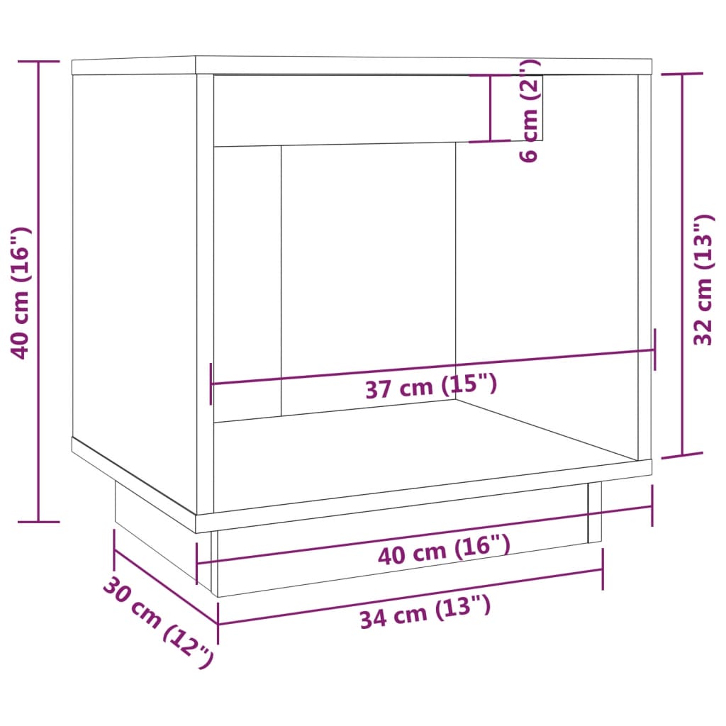 Bedside Cabinets 2 pcs Black 40x30x40 cm Solid Wood Pine