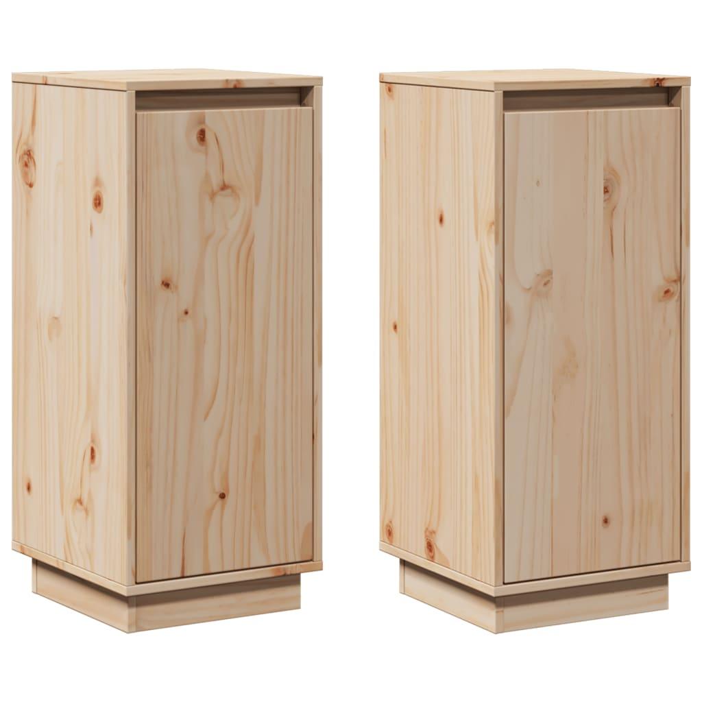 Sideboards 2 pcs 31.5x34x75 cm Solid Wood Pine