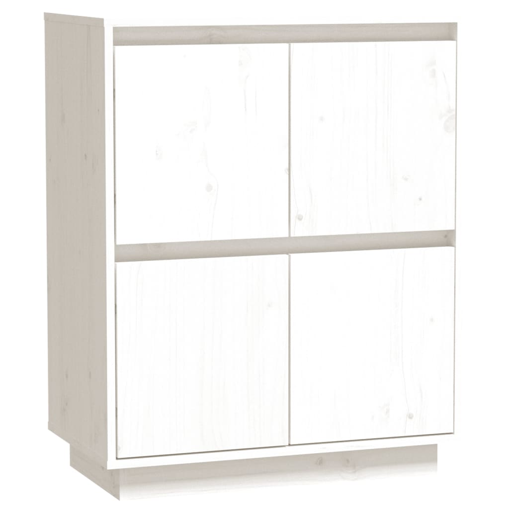 Sideboard White 60x34x75 cm Solid Wood Pine