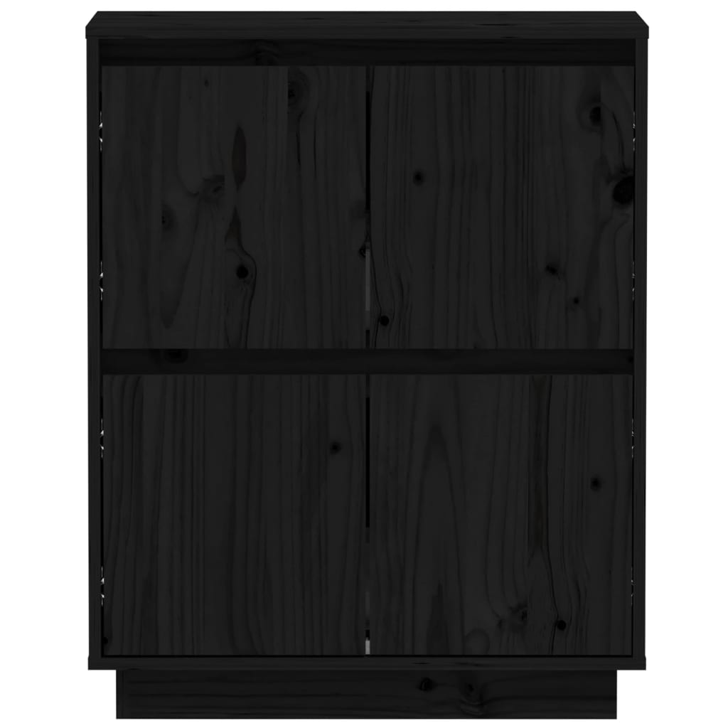 Sideboard Black 60x34x75 cm Solid Wood Pine