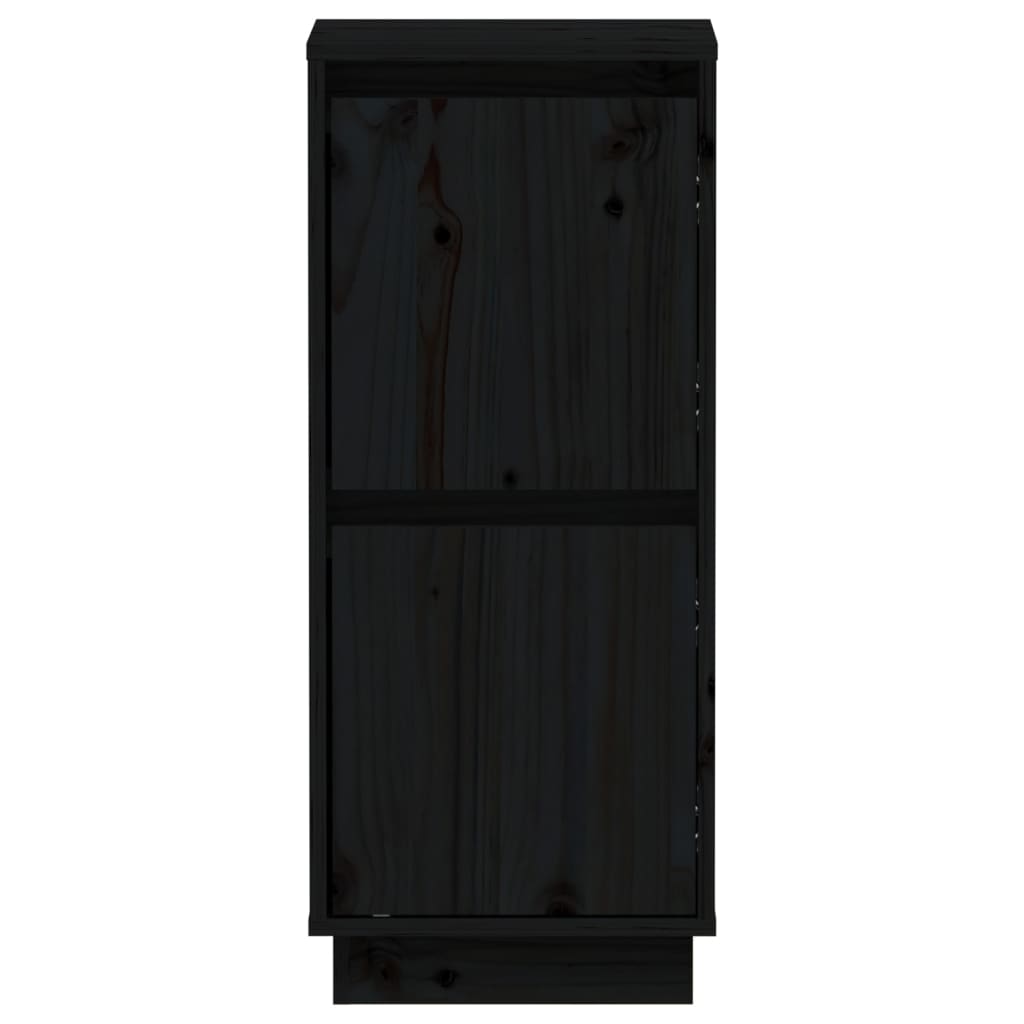 Sideboards 2 pcs Black 31.5x34x75 cm Solid Wood Pine