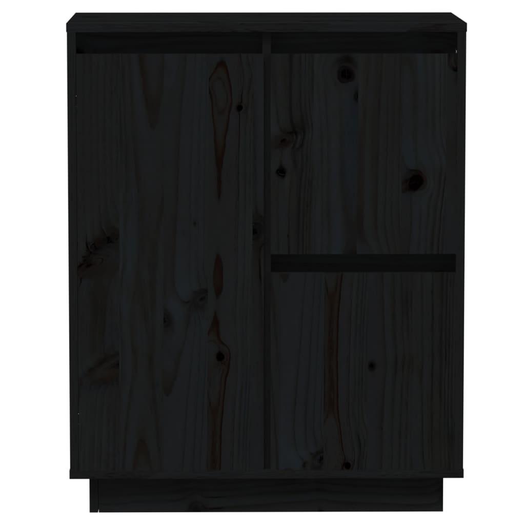 Sideboard Black 60x34x75 cm Solid Wood Pine