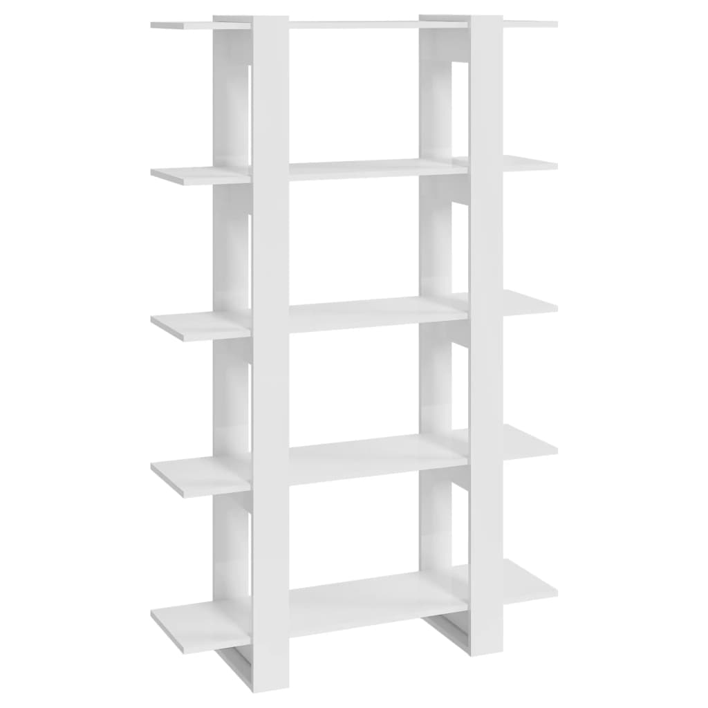 Book Cabinet/Room Divider High Gloss White 100x30x160 cm