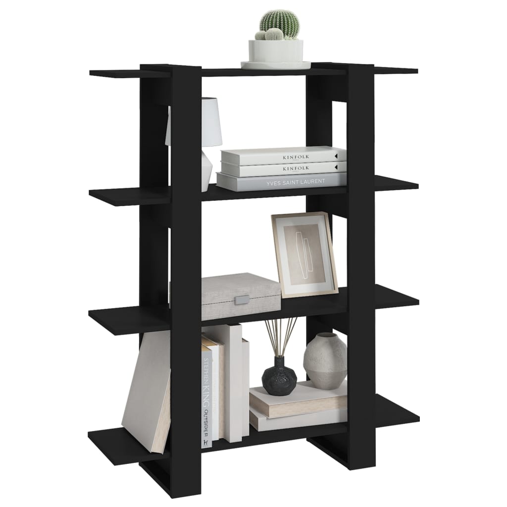 Book Cabinet/Room Divider Black 100x30x123.5 cm