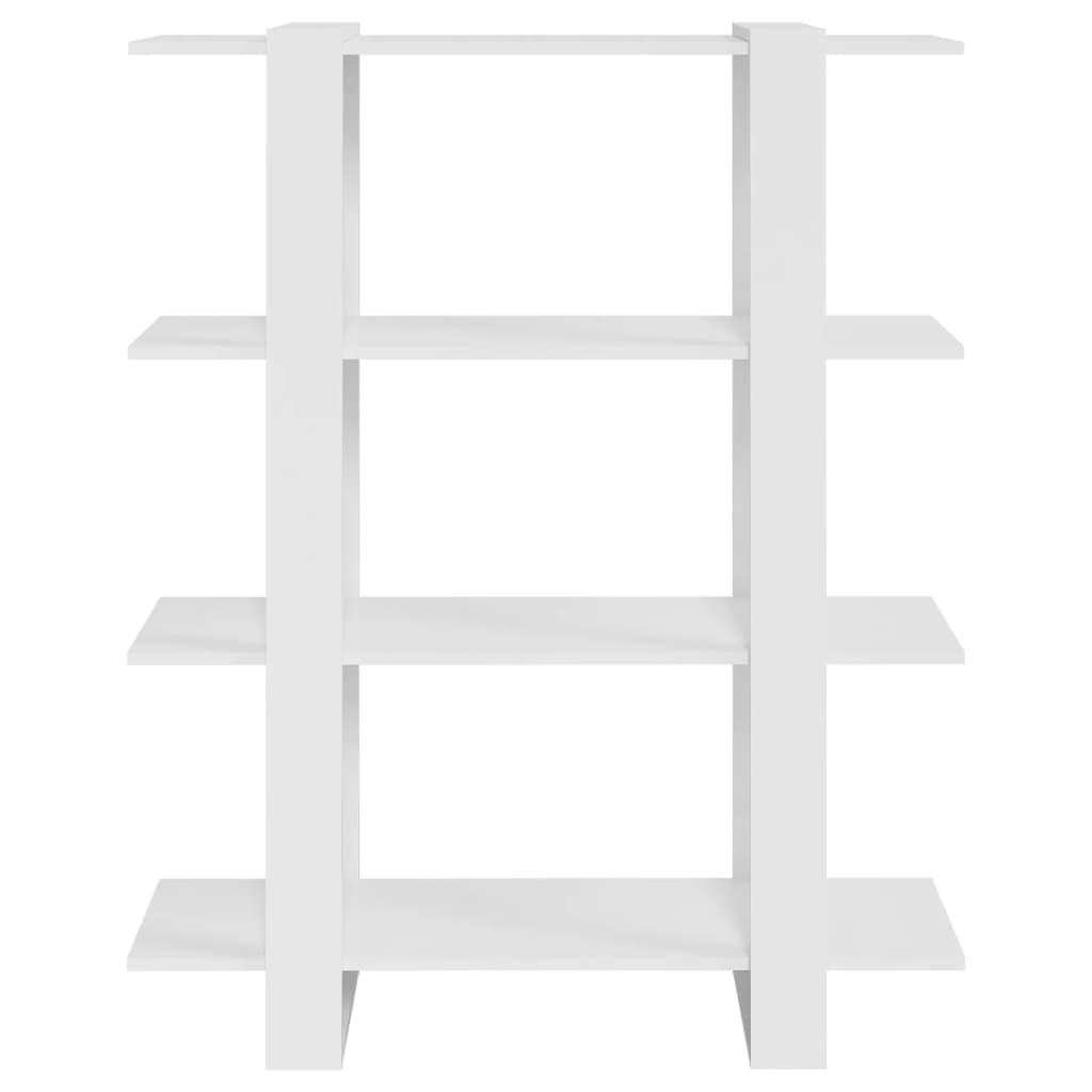 Book Cabinet/Room Divider High Gloss White 100x30x123.5 cm