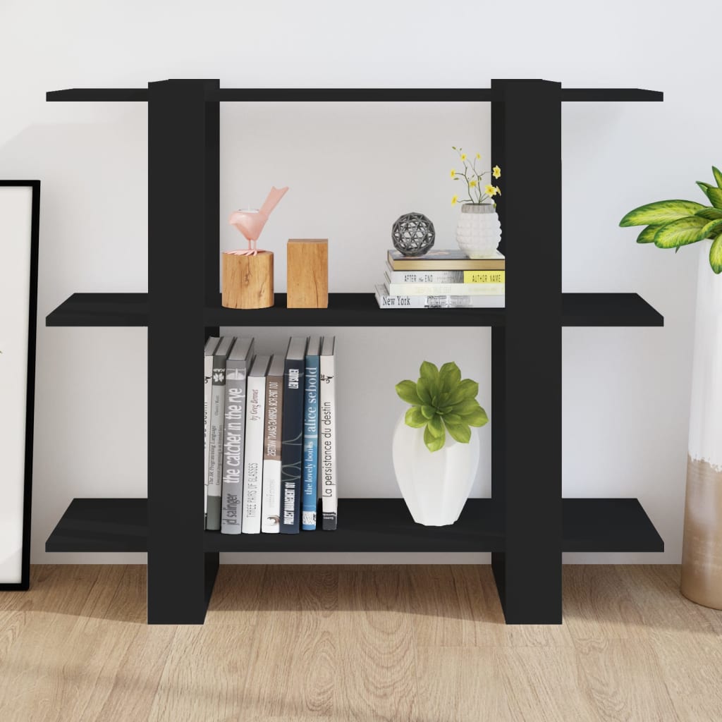 Book Cabinet/Room Divider Black 100x30x87 cm