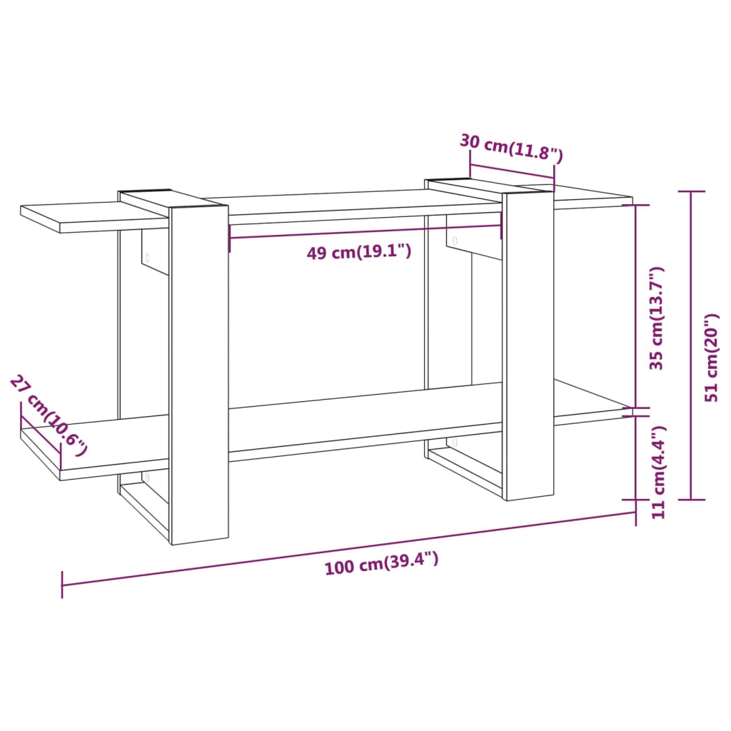 Book Cabinet Black 100x30x51 cm Engineered Wood