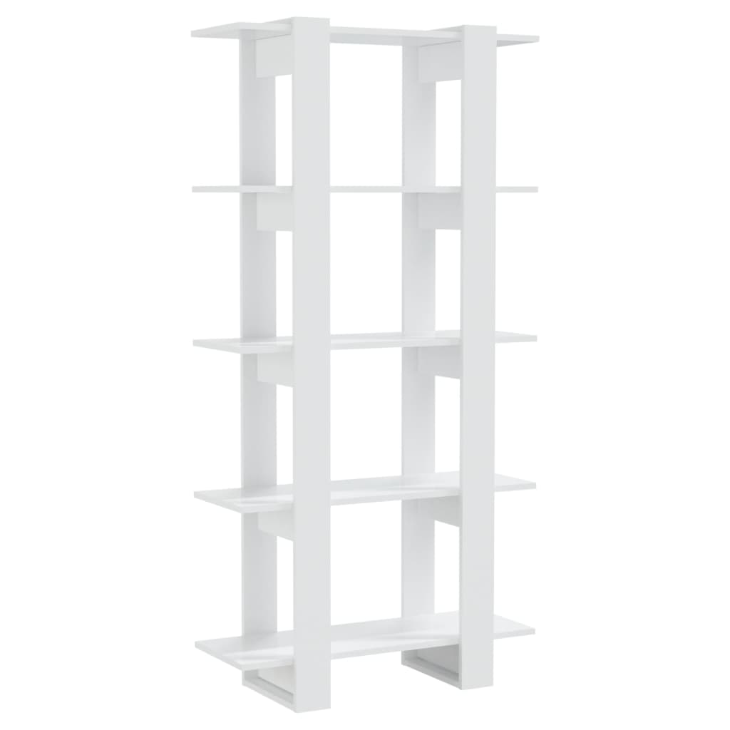 Book Cabinet/Room Divider High Gloss White 80x30x160 cm