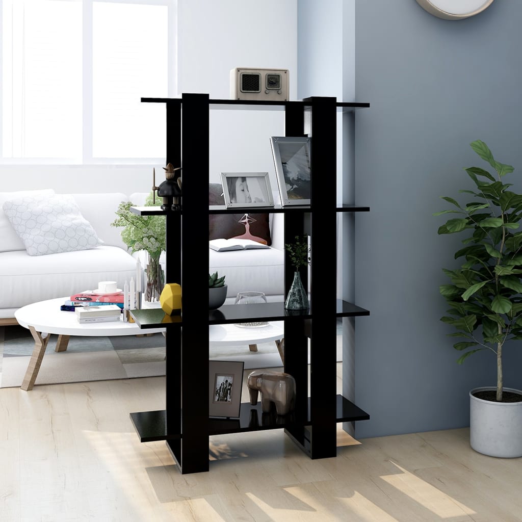 Book Cabinet/Room Divider Black 80x30x123.5 cm