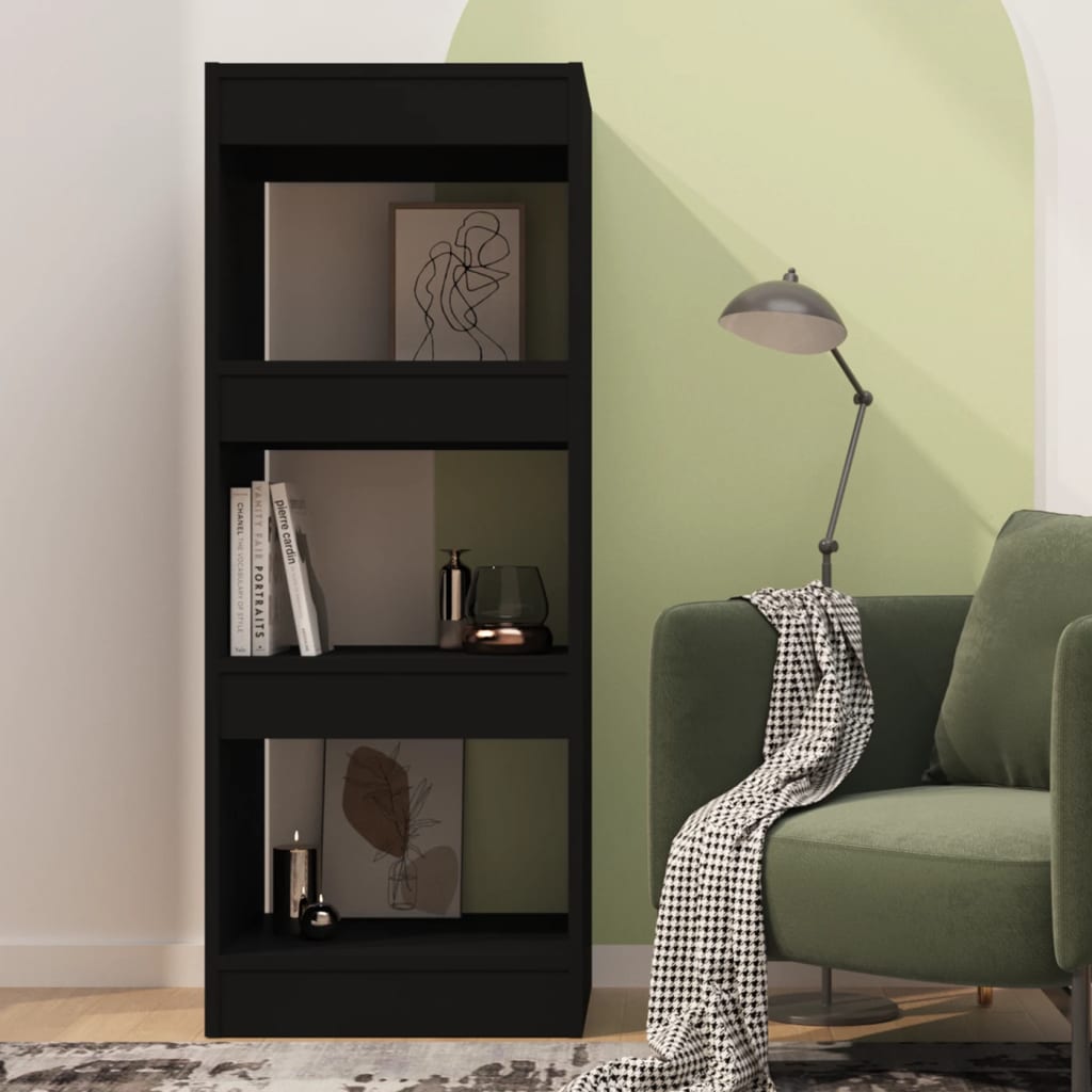 Book Cabinet/Room Divider Black 40x30x103 cm Engineered Wood