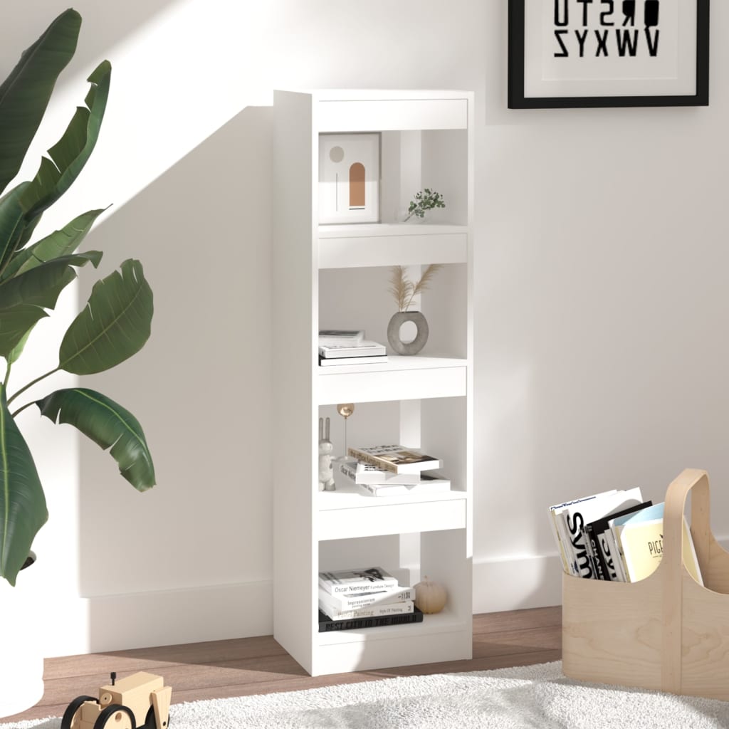 Book Cabinet/Room Divider White 40x30x135 cm