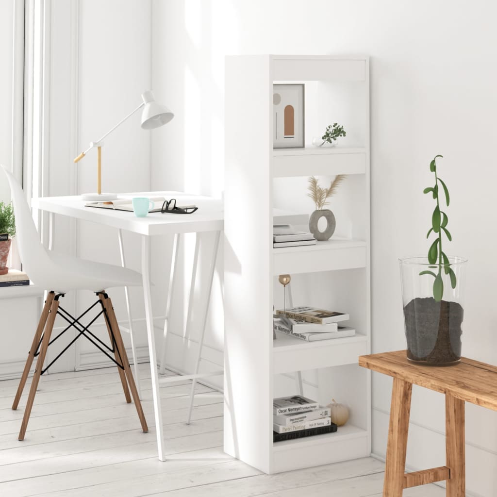 Book Cabinet/Room Divider White 40x30x135 cm