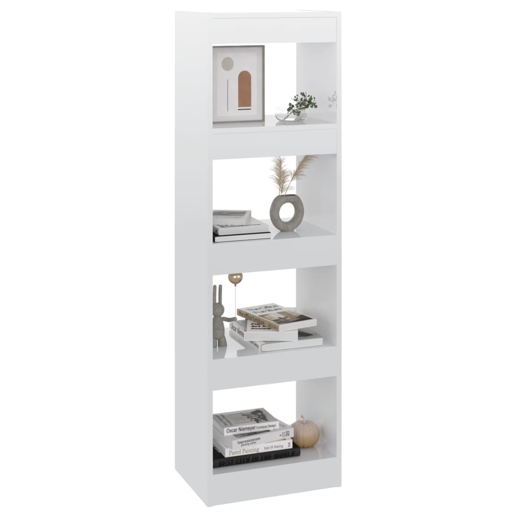 Book Cabinet/Room Divider High Gloss White 40x30x135 cm