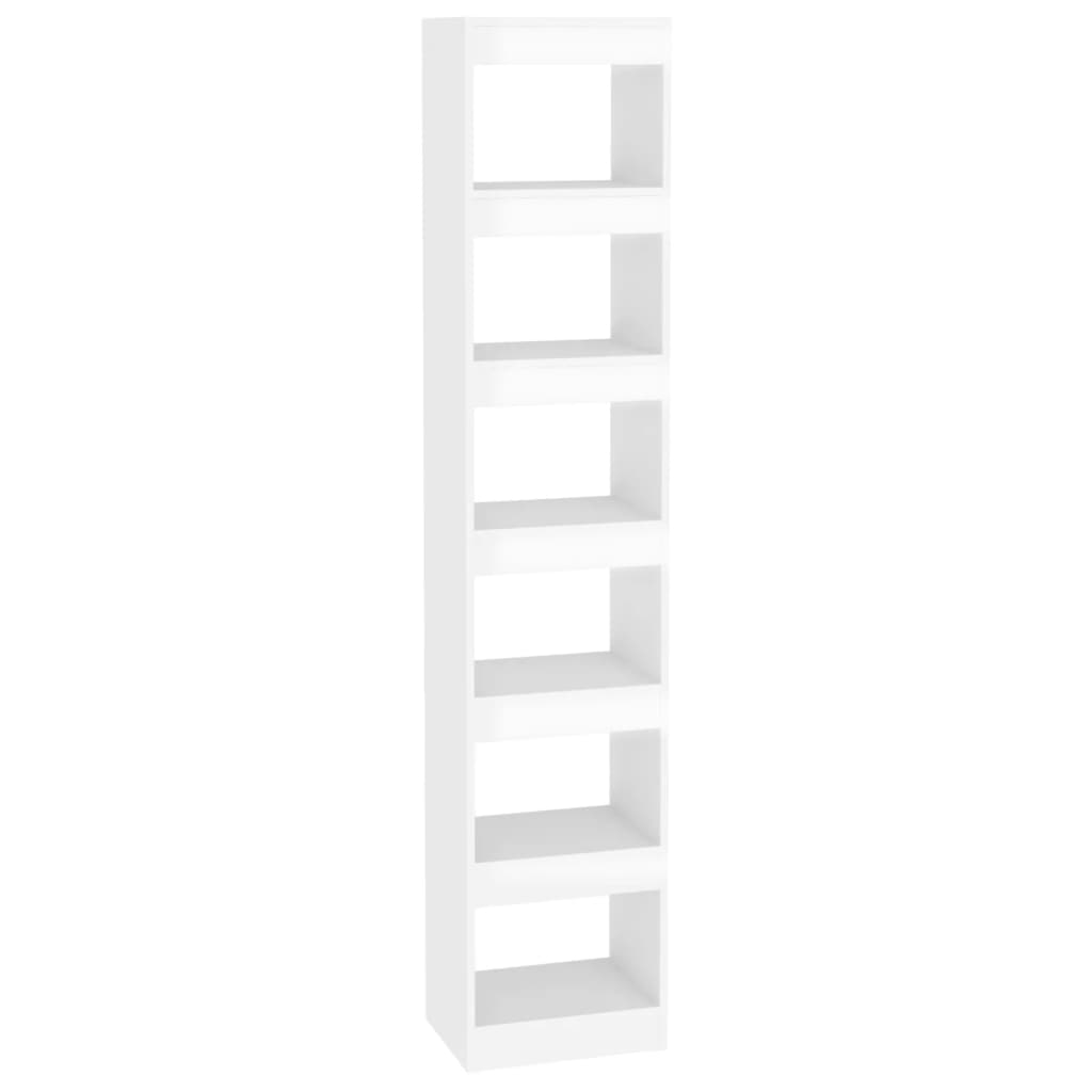 Book Cabinet/Room Divider High Gloss White 40x30x198 cm