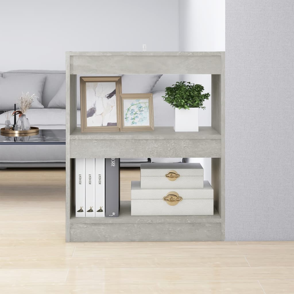 Book Cabinet/Room Divider Concrete Grey 60x30x72 cm