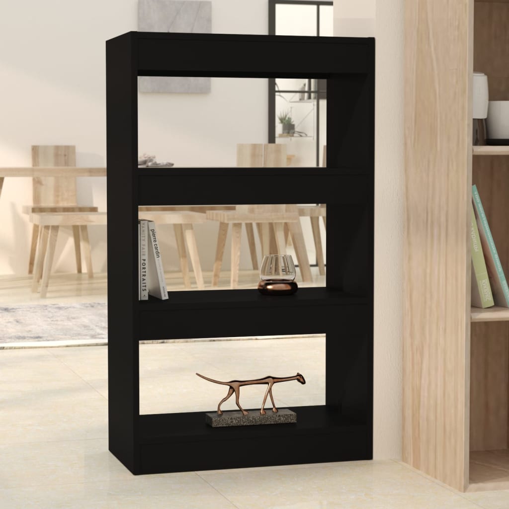 Book Cabinet/Room Divider Black 60x30x103 cm Engineered Wood