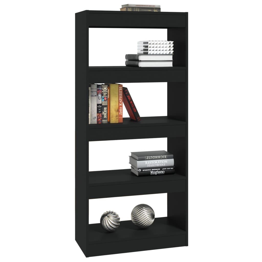 Book Cabinet/Room Divider Black 60x30x135 cm Engineered Wood