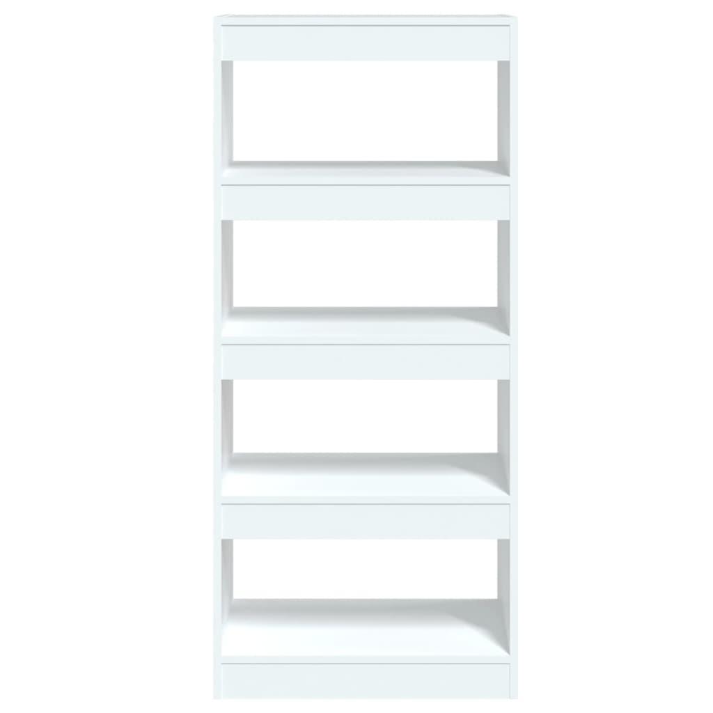 Book Cabinet/Room Divider High Gloss White 60x30x135 cm Engineered Wood