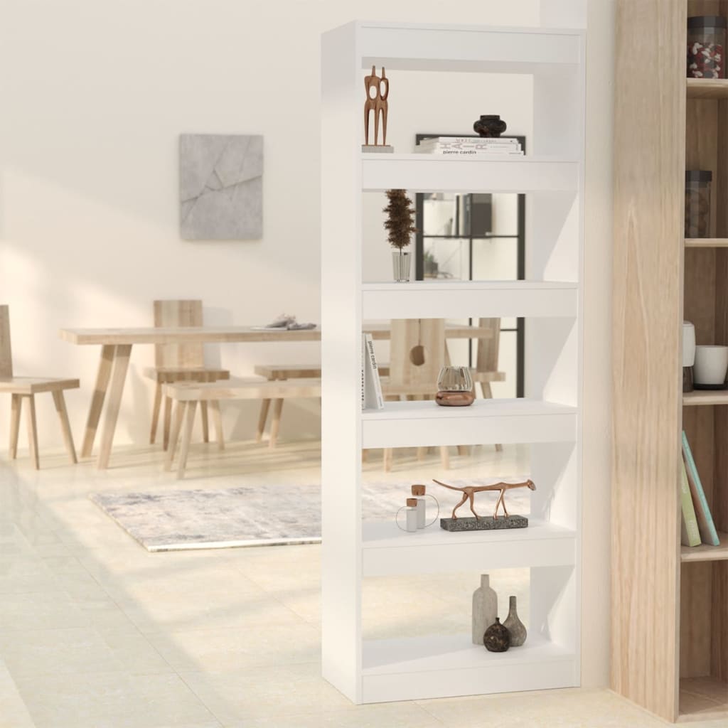 Book Cabinet/Room Divider White 60x30x166 cm Engineered Wood