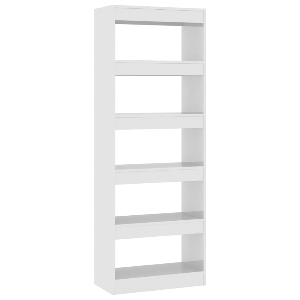 Book Cabinet/Room Divider High Gloss White 60x30x166 cm Engineered Wood