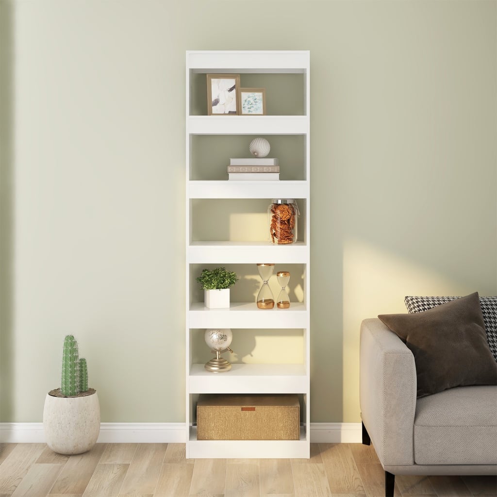 Book Cabinet/Room Divider White 60x30x198 cm