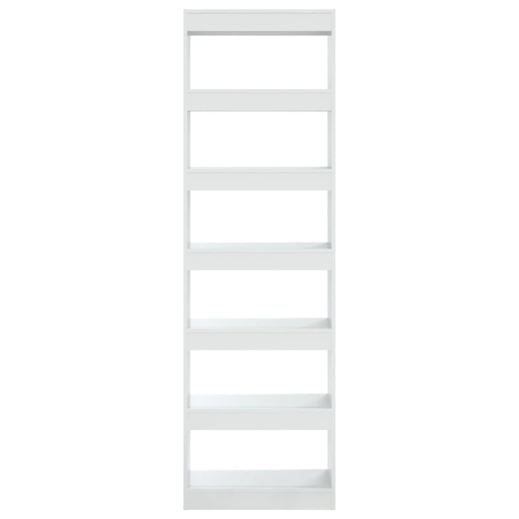 Book Cabinet/Room Divider High Gloss White 60x30x198 cm