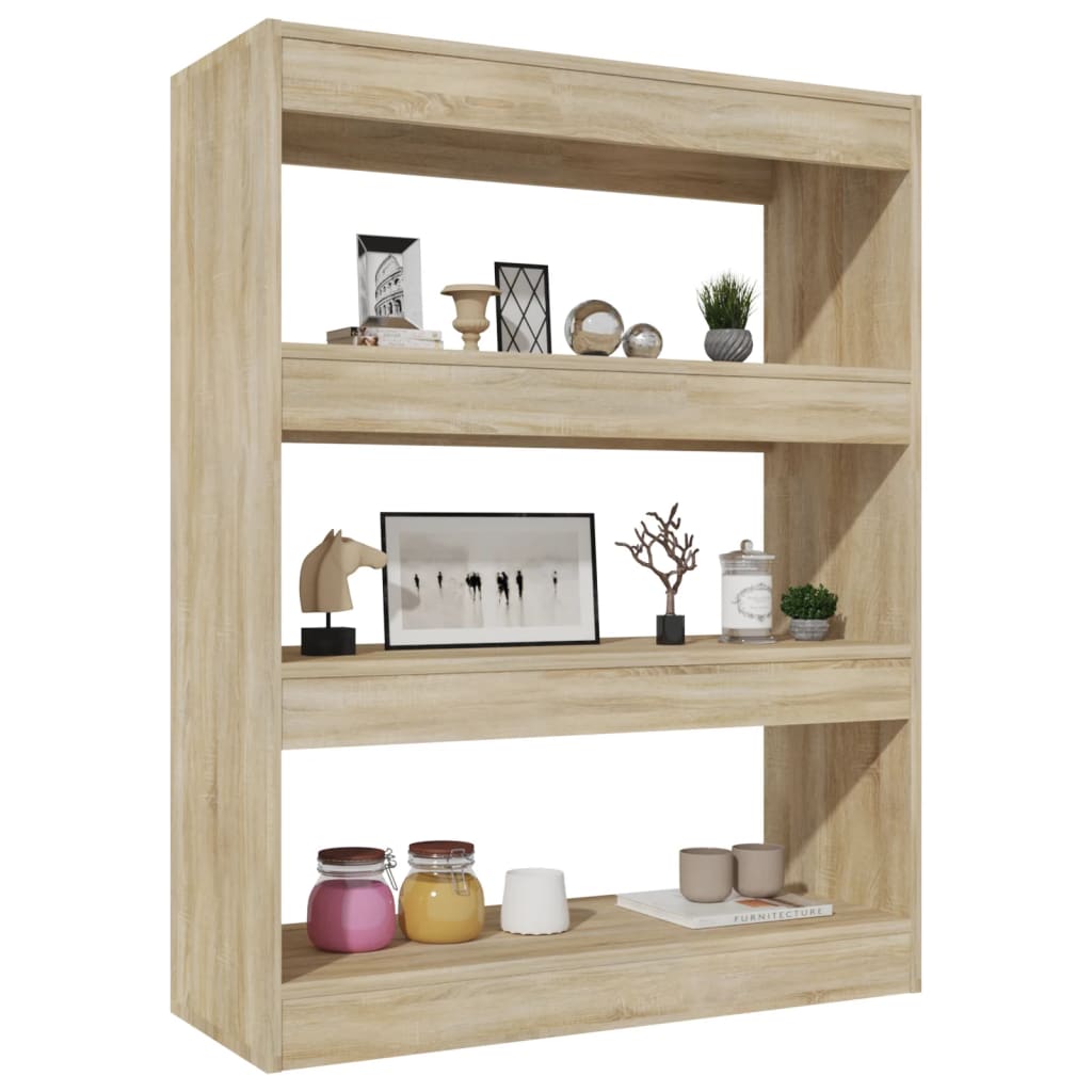 Book Cabinet/Room Divider Sonoma Oak 80x30x103 cm Engineered wood