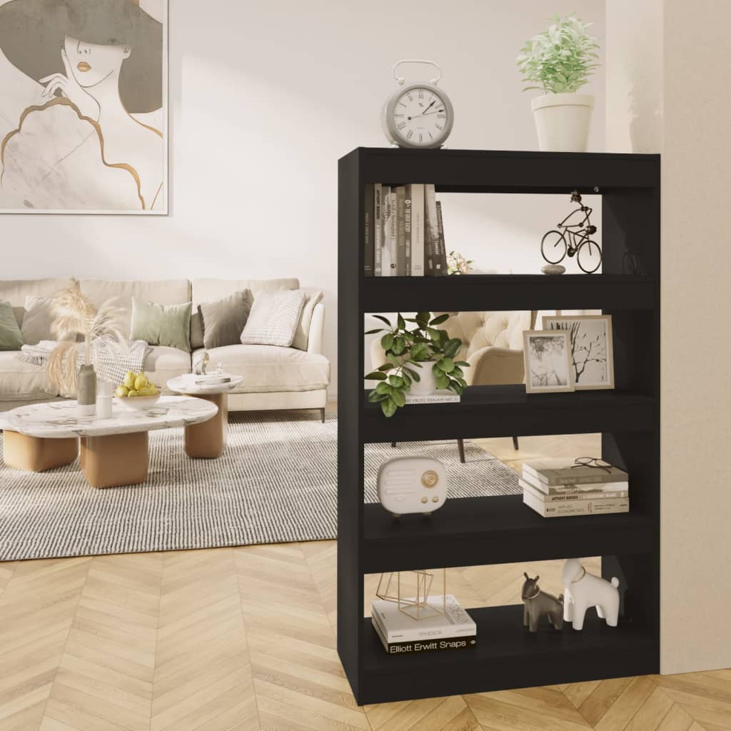 Book Cabinet/Room Divider Black 80x30x135 cm Engineered Wood