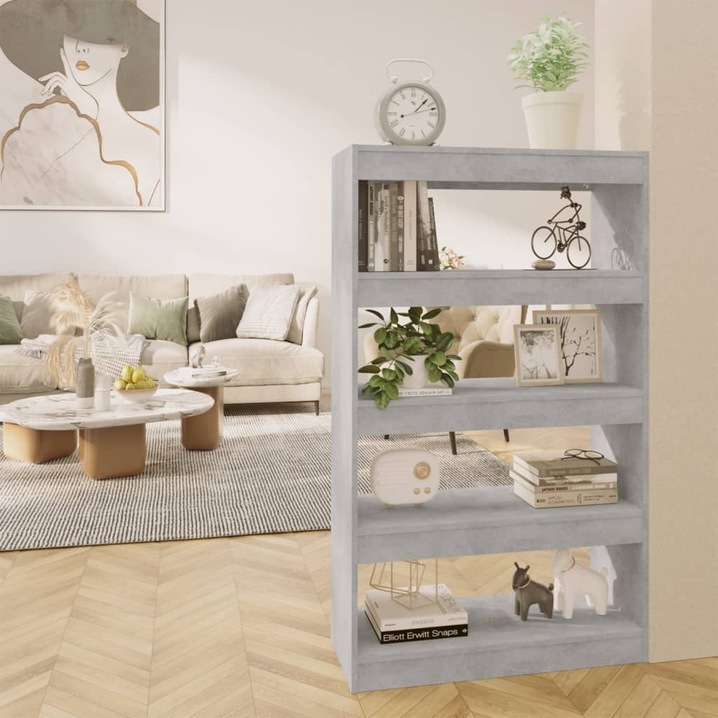 Book Cabinet/Room Divider Concrete Grey 80x30x135 cm Engineered Wood