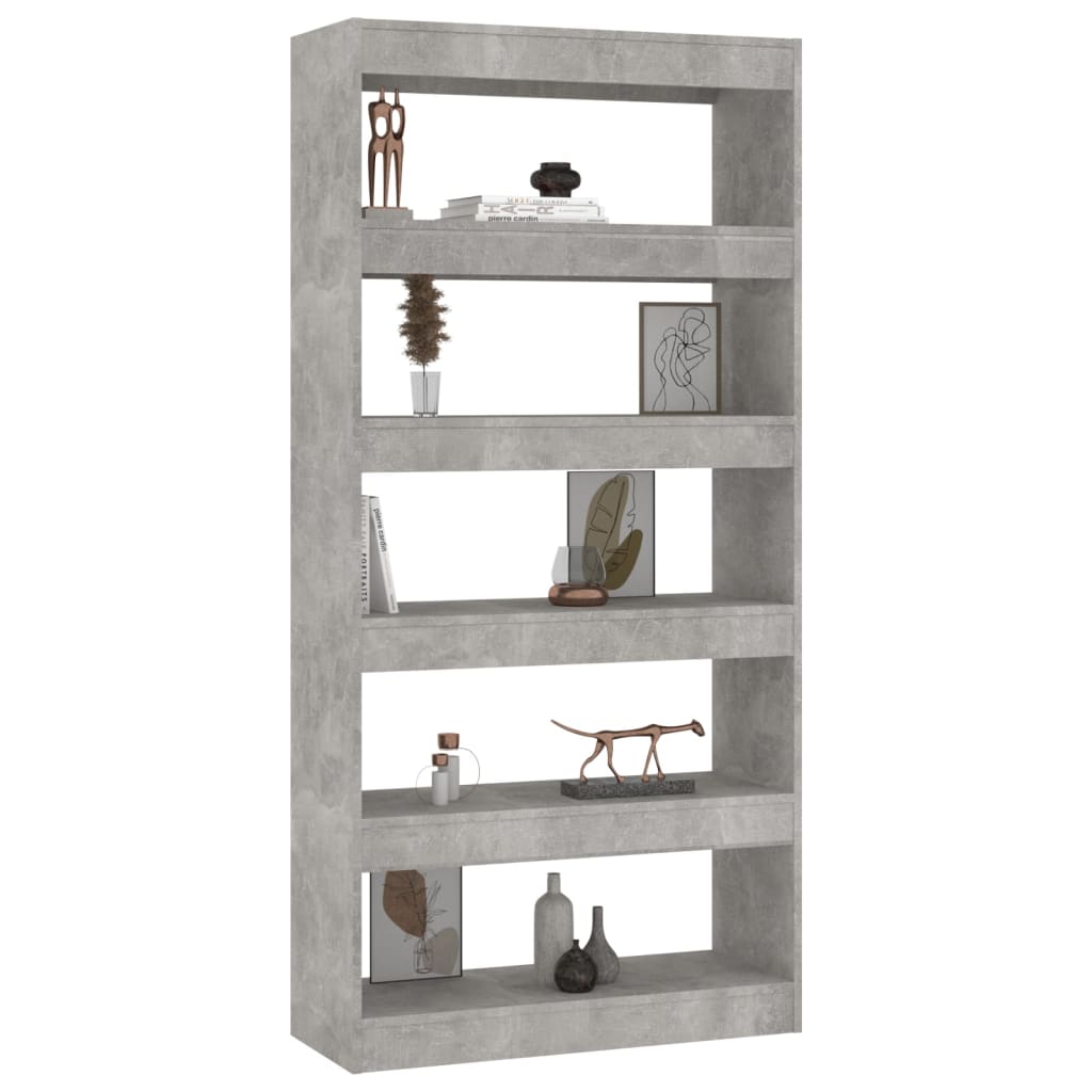 Book Cabinet/Room Divider Concrete Grey 80x30x166 cm Engineered Wood