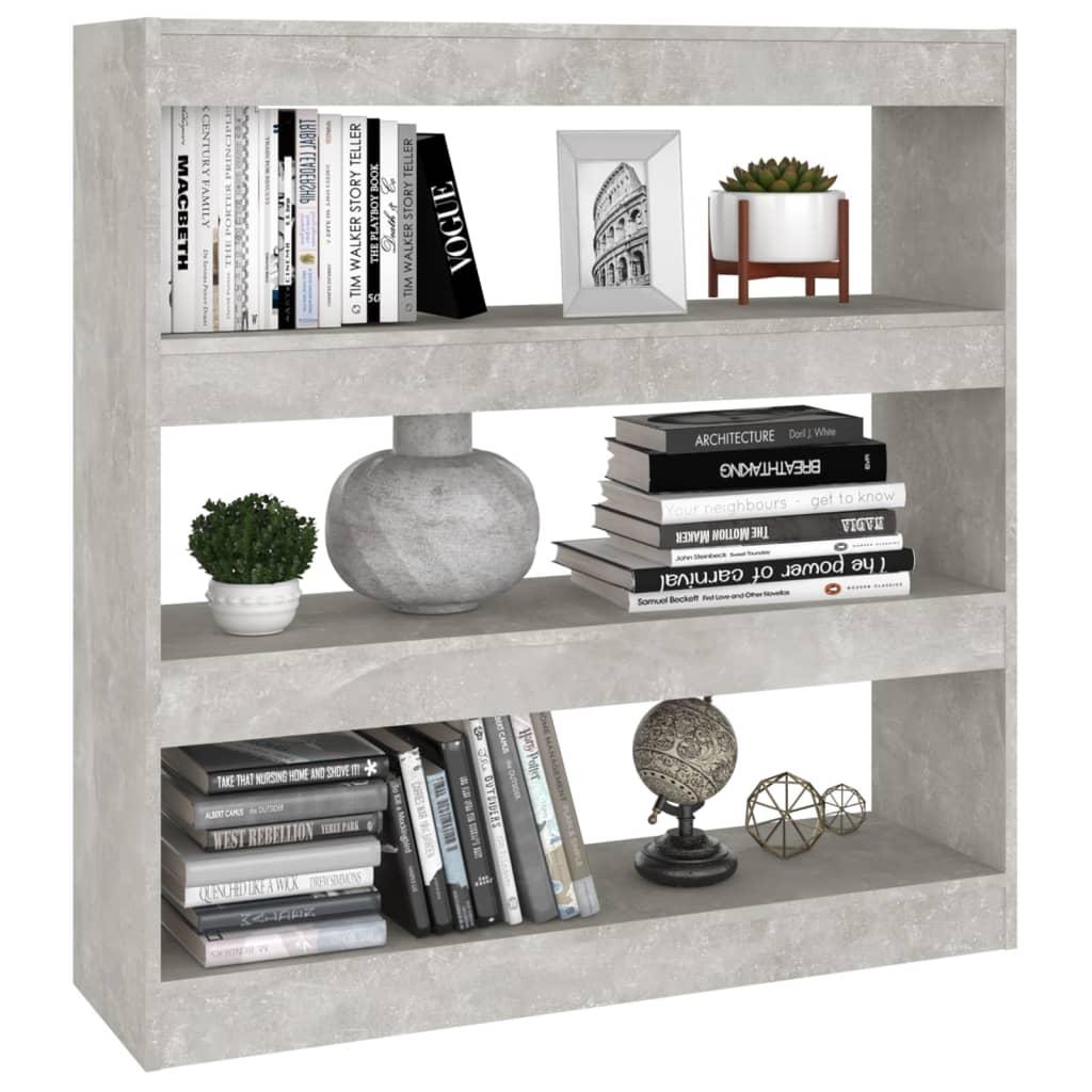 Book Cabinet/Room Divider Concrete Grey 100x30x103 cm