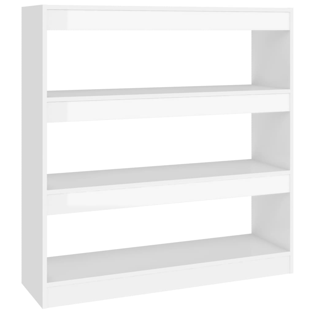 Book Cabinet/Room Divider High Gloss White 100x30x103 cm