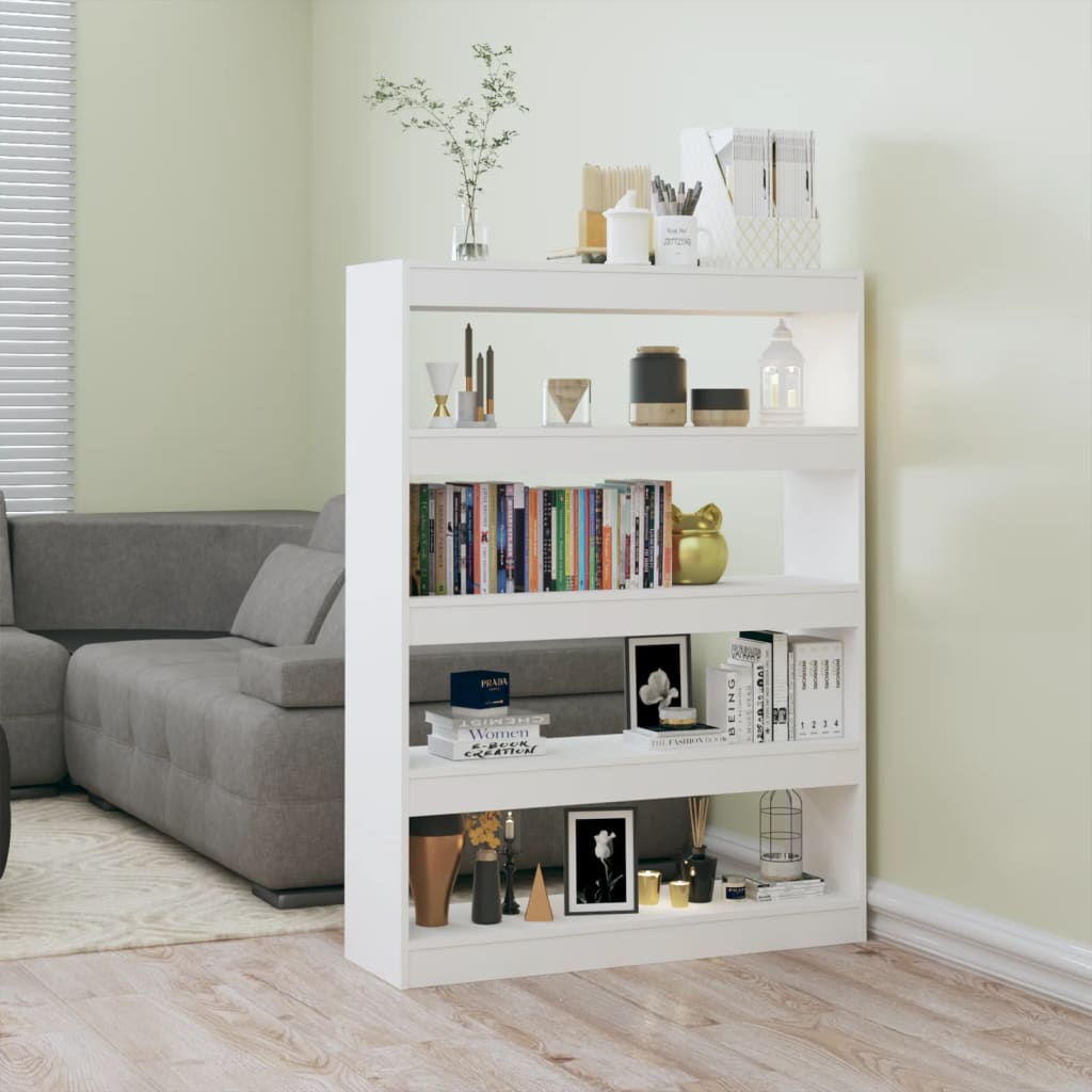 Book Cabinet/Room Divider High Gloss White 100x30x135 cm