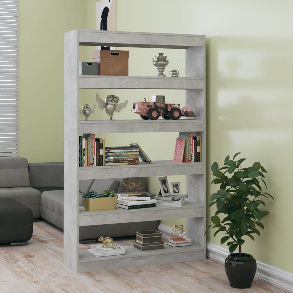 Book Cabinet/Room Divider Concrete Grey 100x30x166 cm