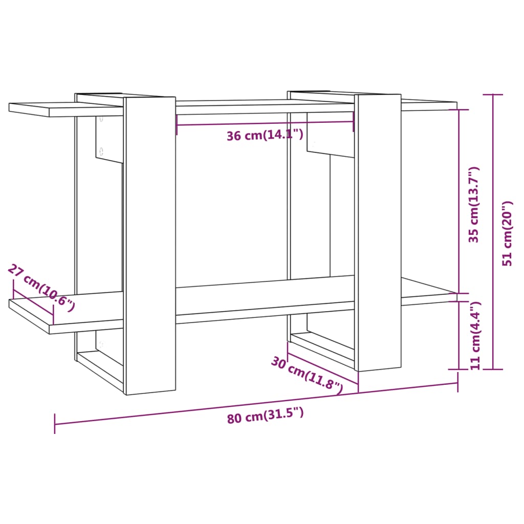 Book Cabinet/Room Divider Grey Sonoma 80x30x51 cm