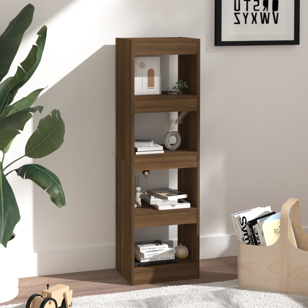 Book Cabinet/Room Divider Brown Oak 40x30x135 cm