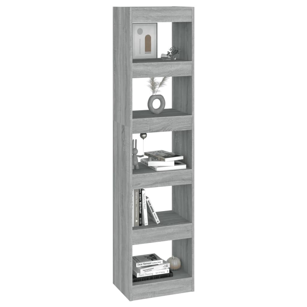 Book Cabinet/Room Divider Grey Sonoma 40x30x166 cm