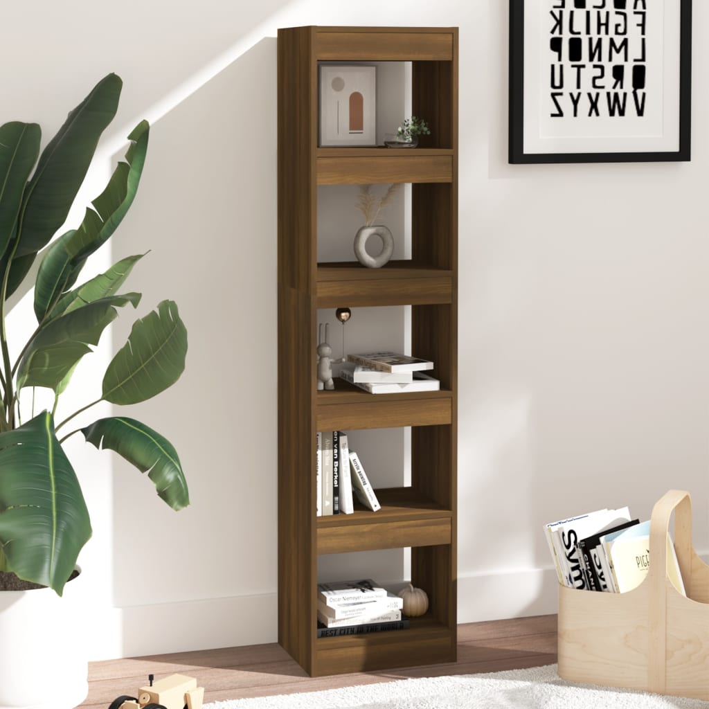 Book Cabinet/Room Divider Brown Oak 40x30x166 cm