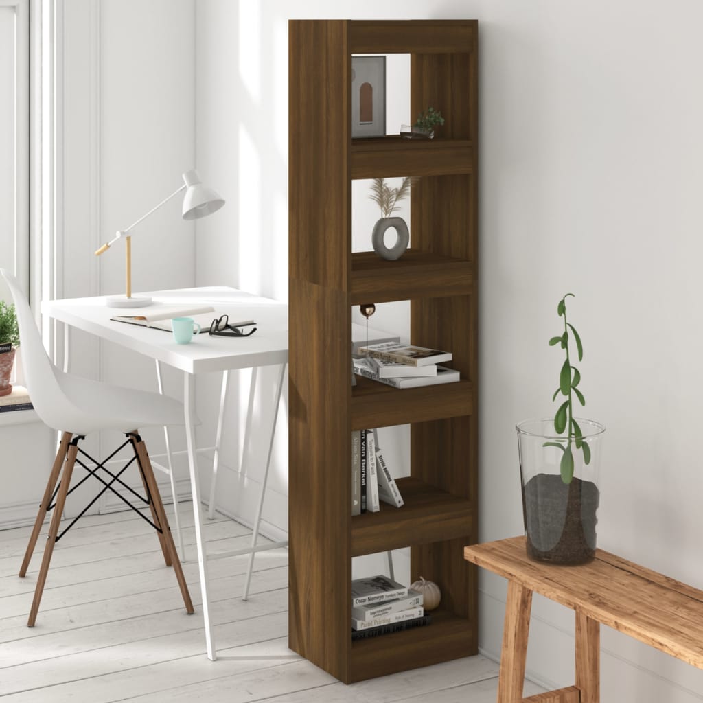 Book Cabinet/Room Divider Brown Oak 40x30x166 cm