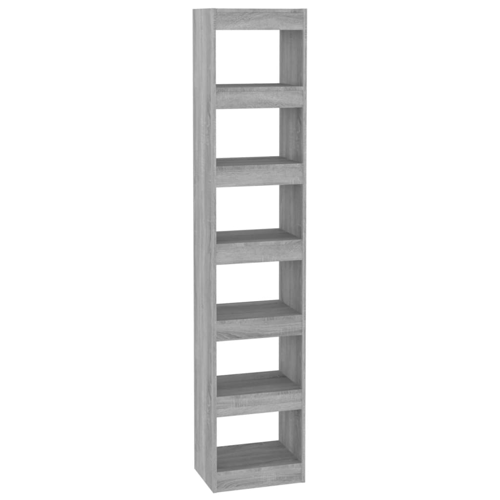 Book Cabinet/Room Divider Grey Sonoma 40x30x198 cm