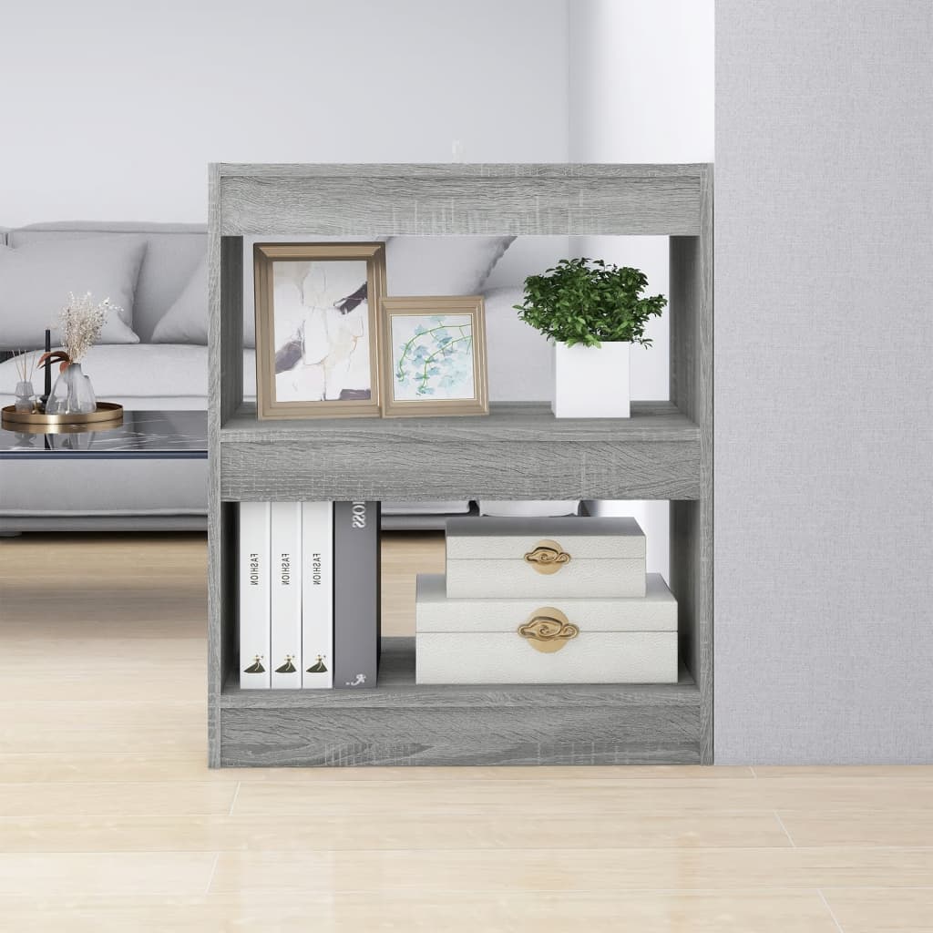 Book Cabinet/Room Divider Grey Sonoma 60x30x72 cm